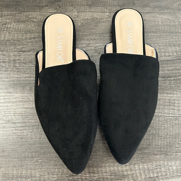 Women's Black Slip-On Mules - Picture 2 of 5